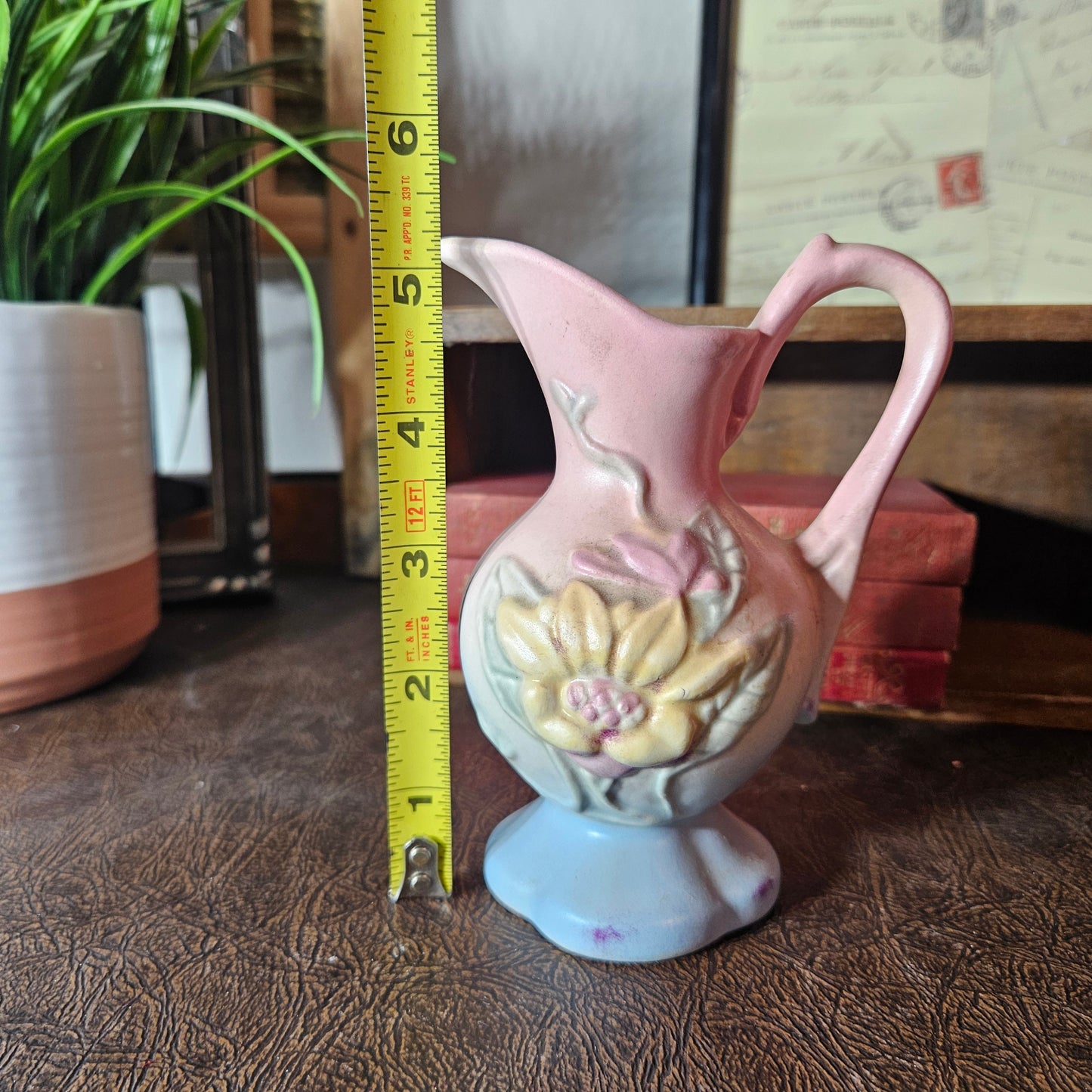 Hull Pottery Floral Vase Pink Blue Pastel Vintage Bud Vase