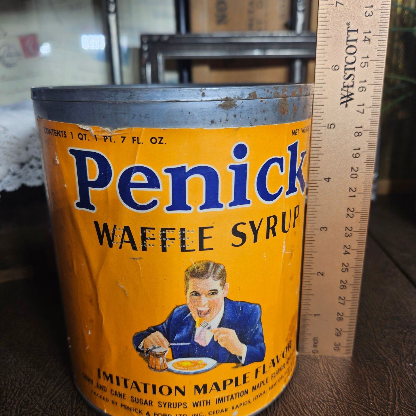 Penick Waffle Syrup Advertising Tin