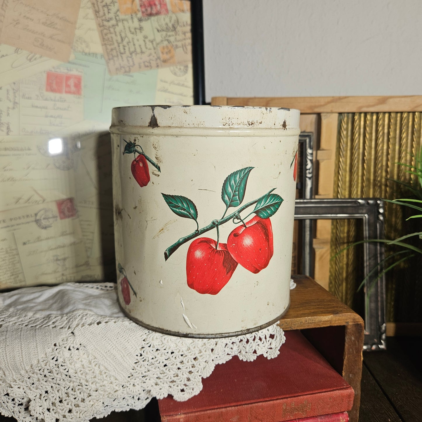 Vintage Apple Metal Bin