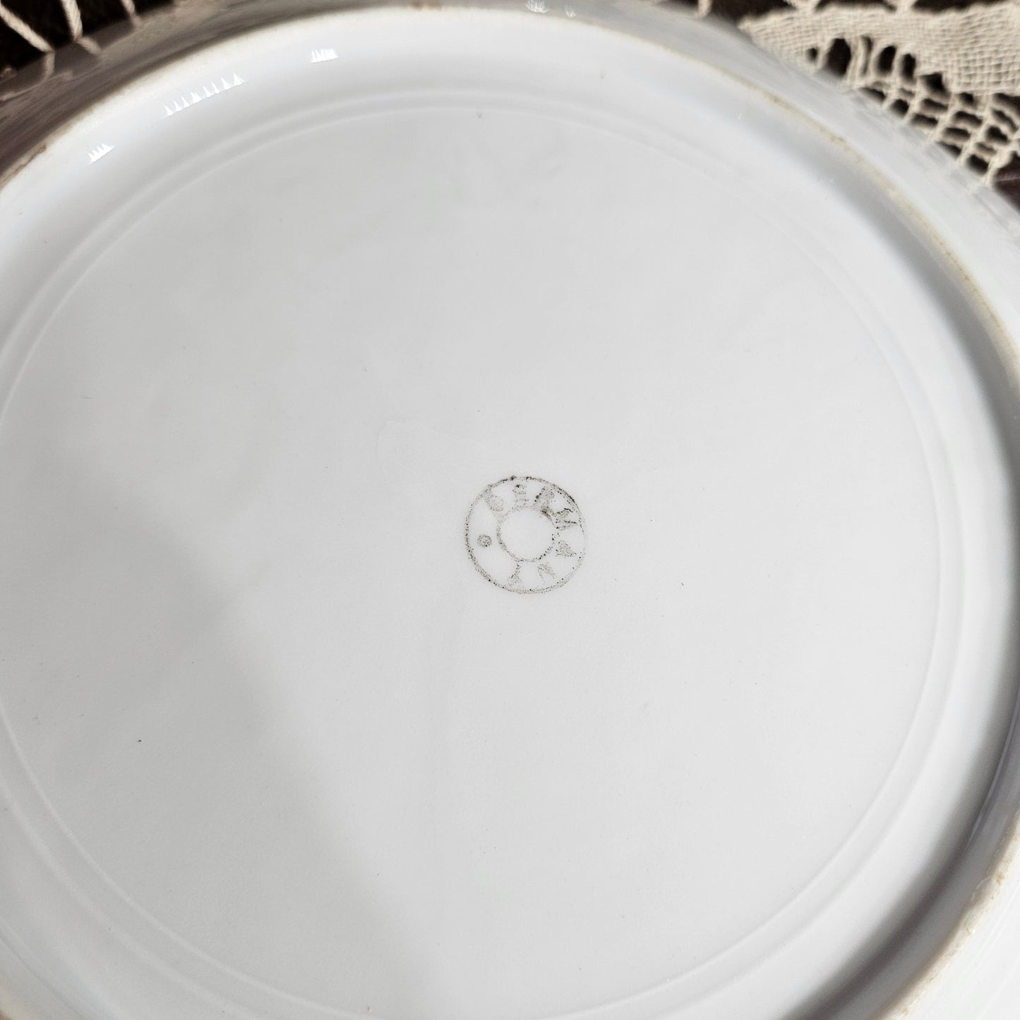 Vintage Floral Porcelain Serving Tray with Handles