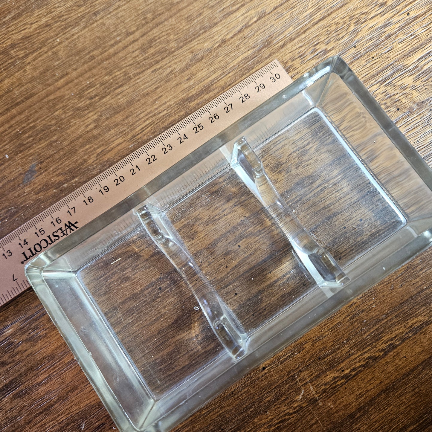 Vintage Clear Glass Divided Relish Tray