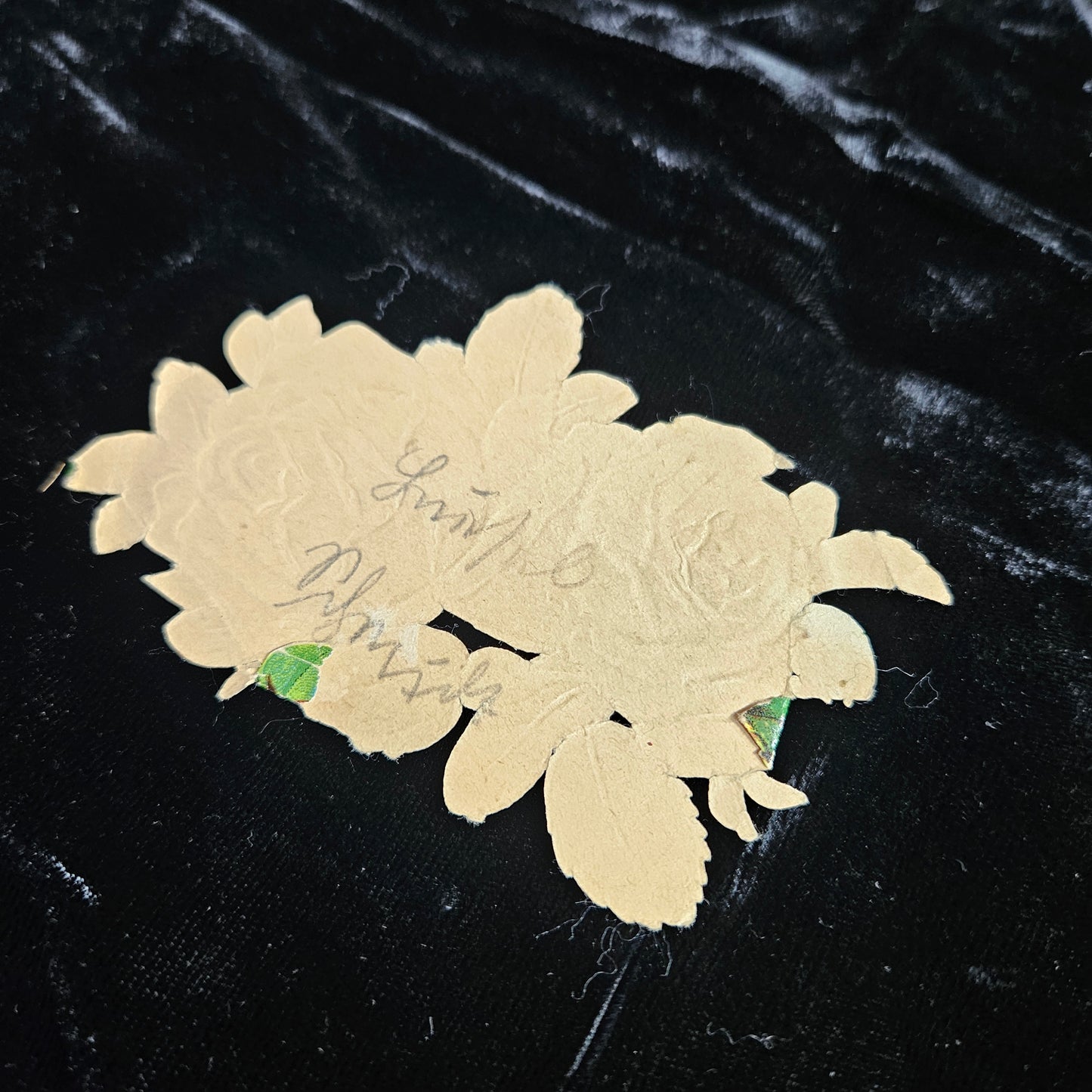 Victorian Pink Rose Bouquet Die Cut Scrap