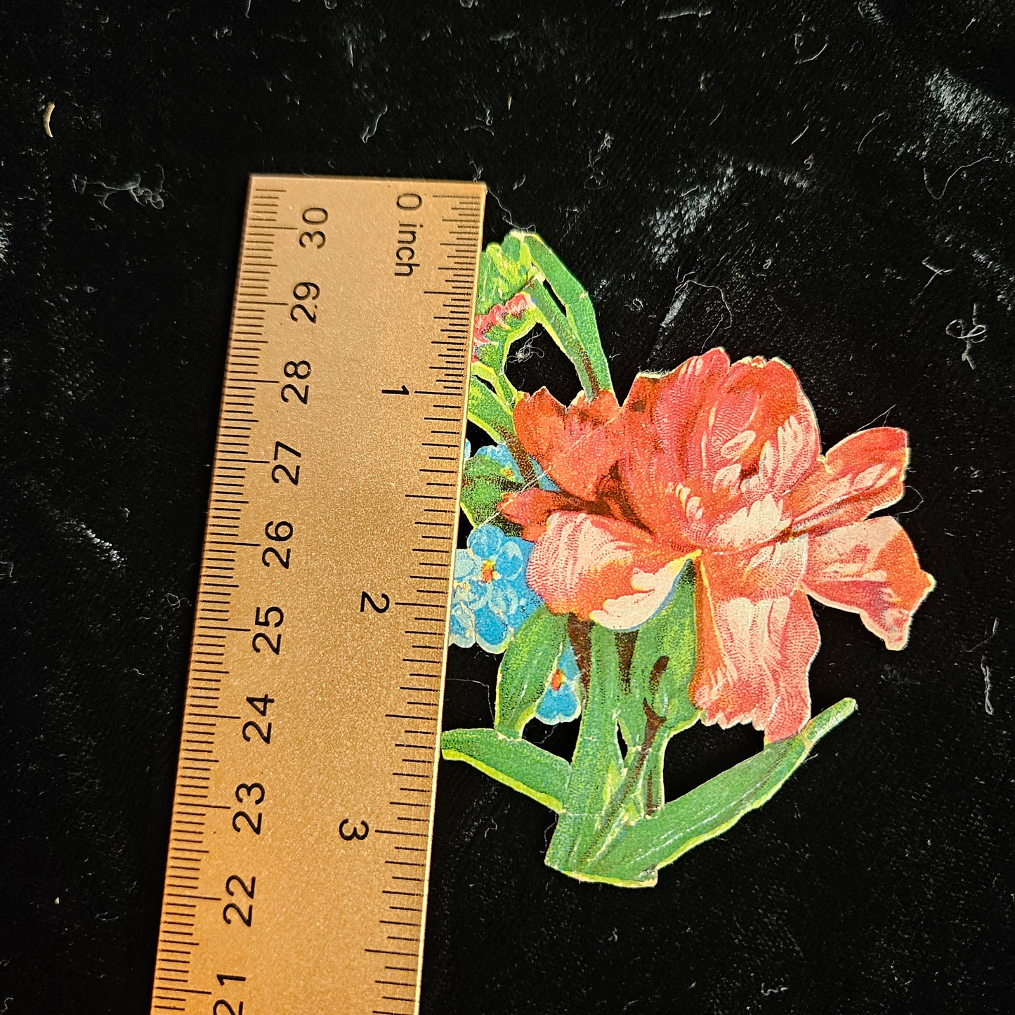 Victorian Floral Die Cut Scrap Pink Blossom