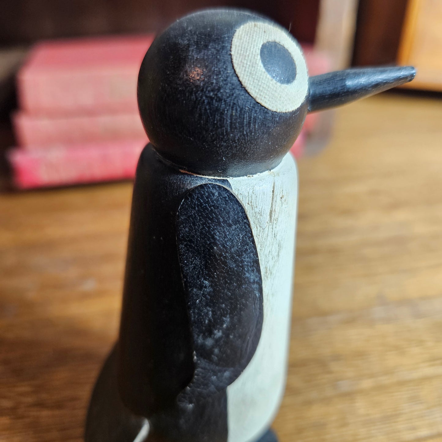 Hand Carved Wooden Penguin Folk Art Figure