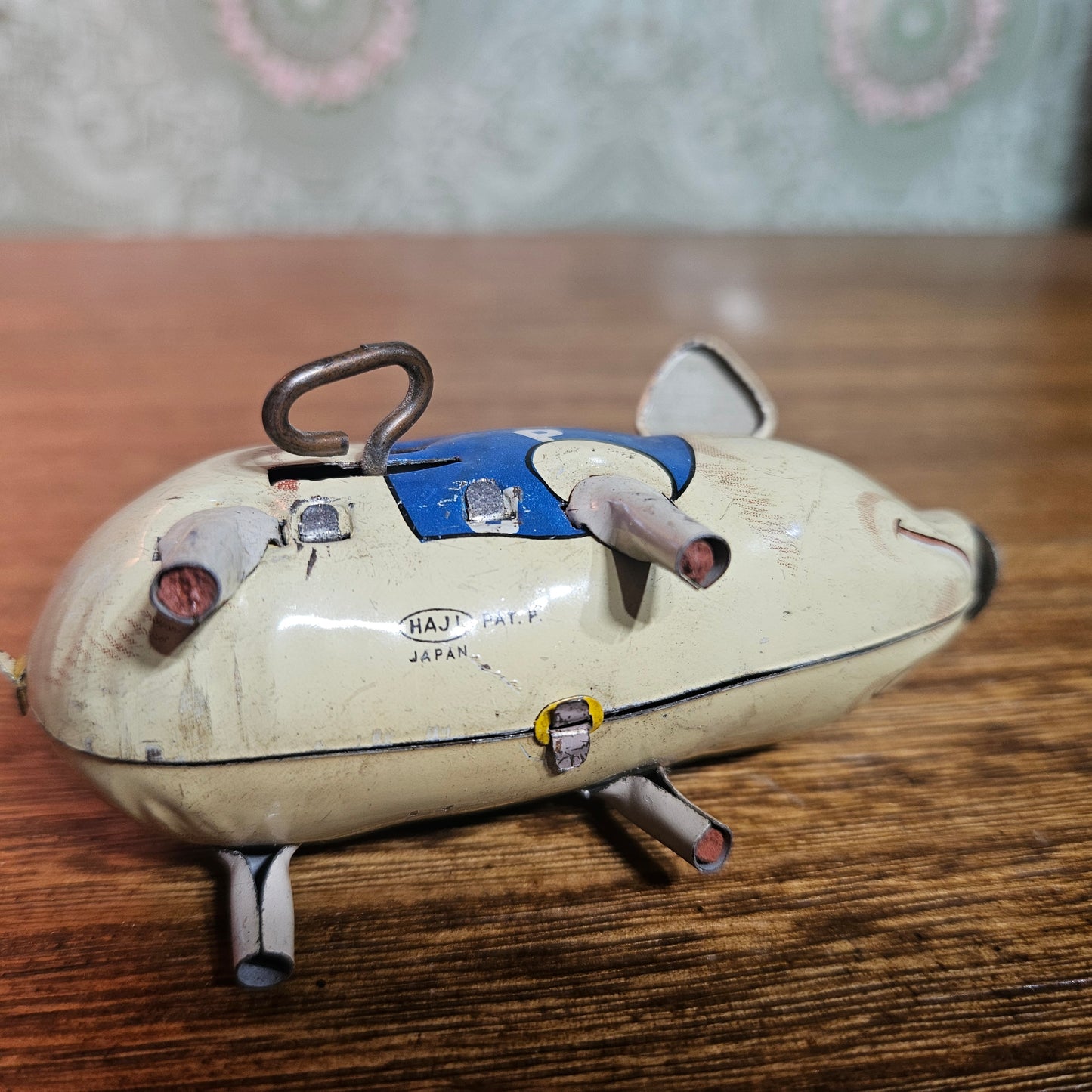 Vintage Haji Japan Tin Wind-Up Pig Toy - Not Working
