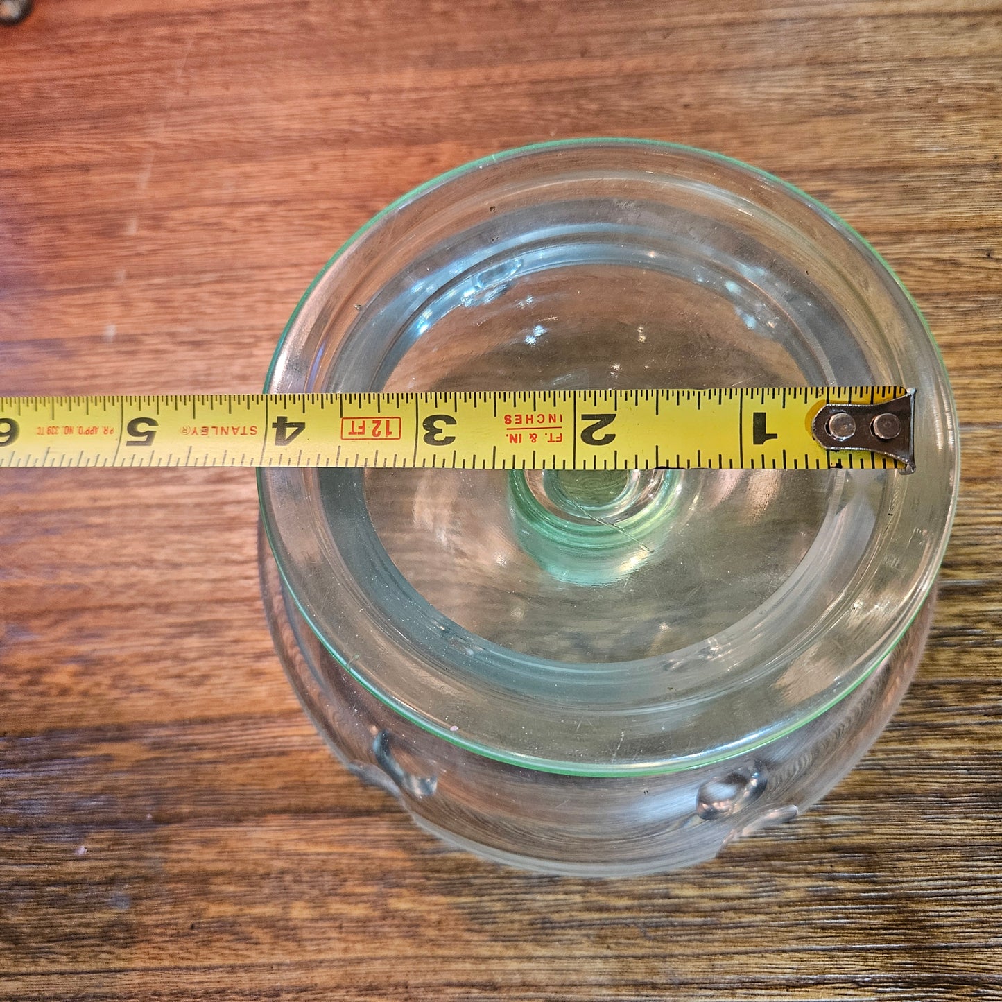 Vintage Clear Glass Covered Candy or Trinket Jar