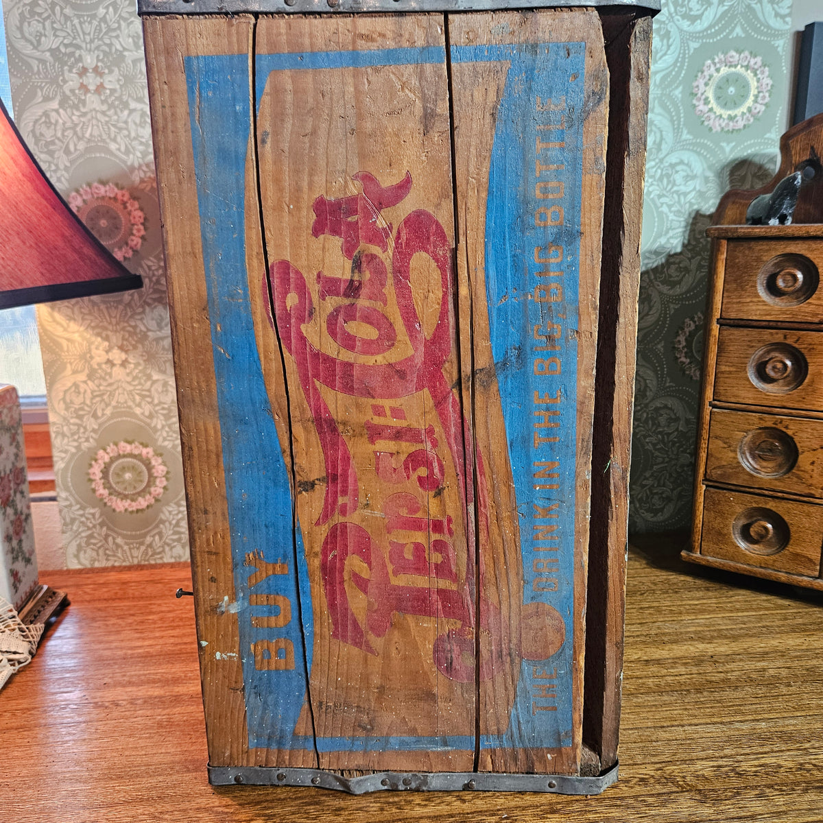 Pepsi-Cola Wooden Advertising Crate