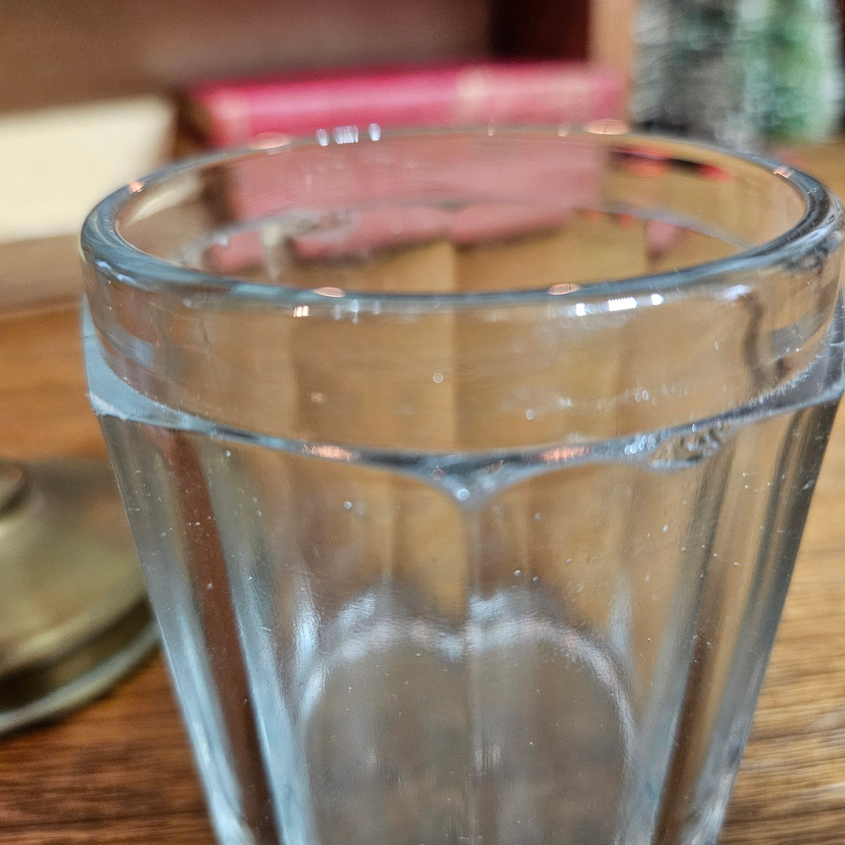 Faceted Glass Storage Jar with Metal Lid
