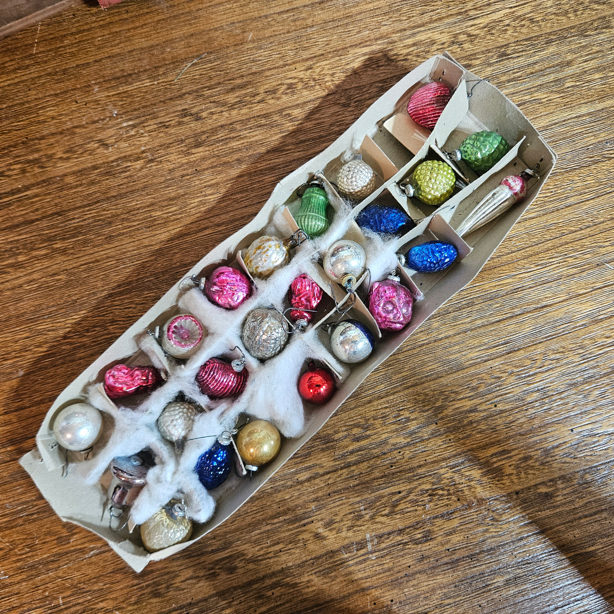 Miniature Mercury Glass Christmas Ornaments Lot Approx 24