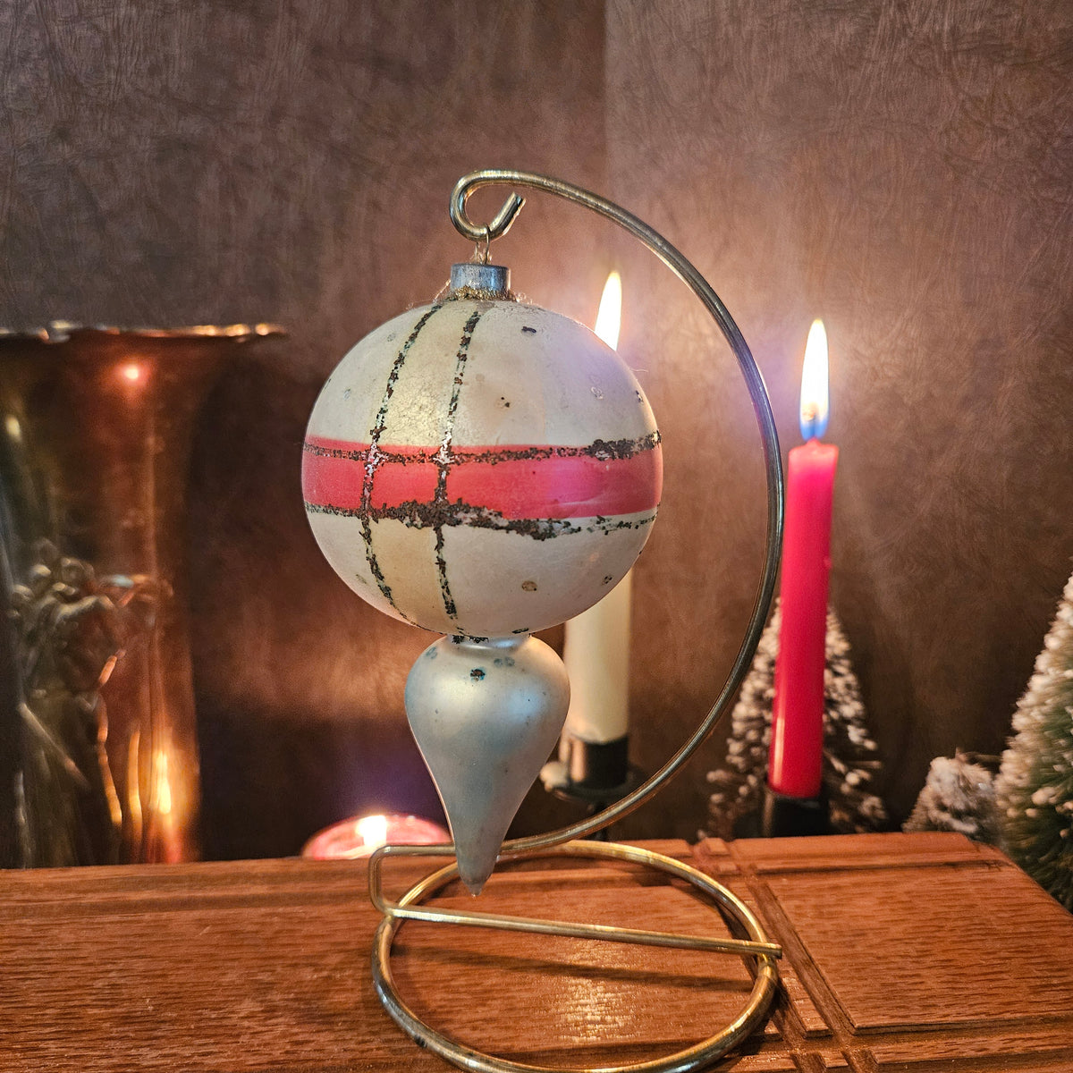 Set of 5 Vintage Blown Glass Christmas Ornaments