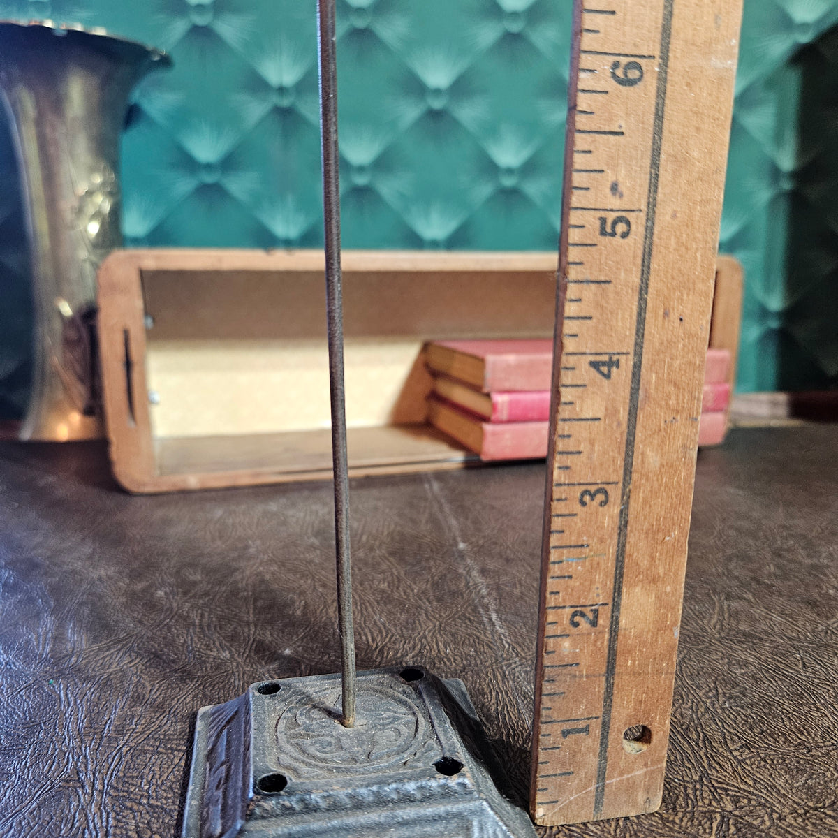 Cast Iron Receipt Holder Bill Spike with Decorative Base