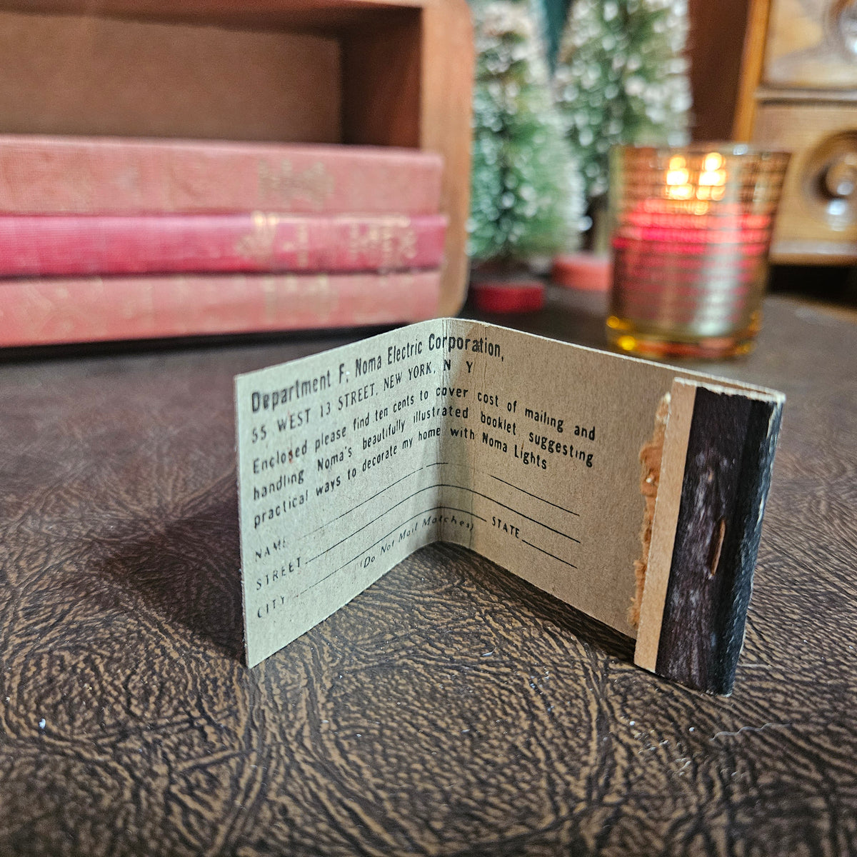 Gimbels and NOMA Christmas Advertising Matchbook Pair