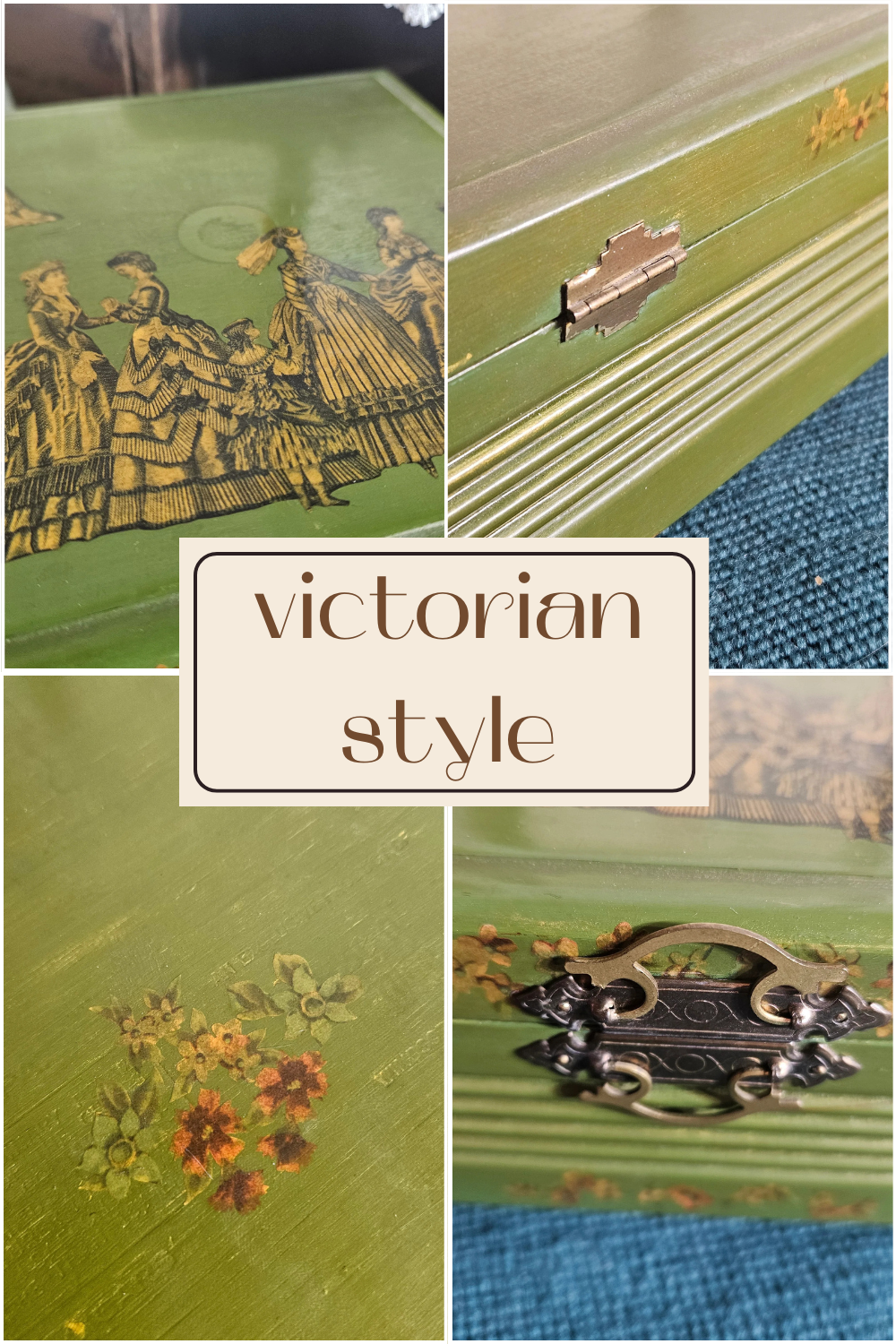 Green Victorian Style Jewelry Box