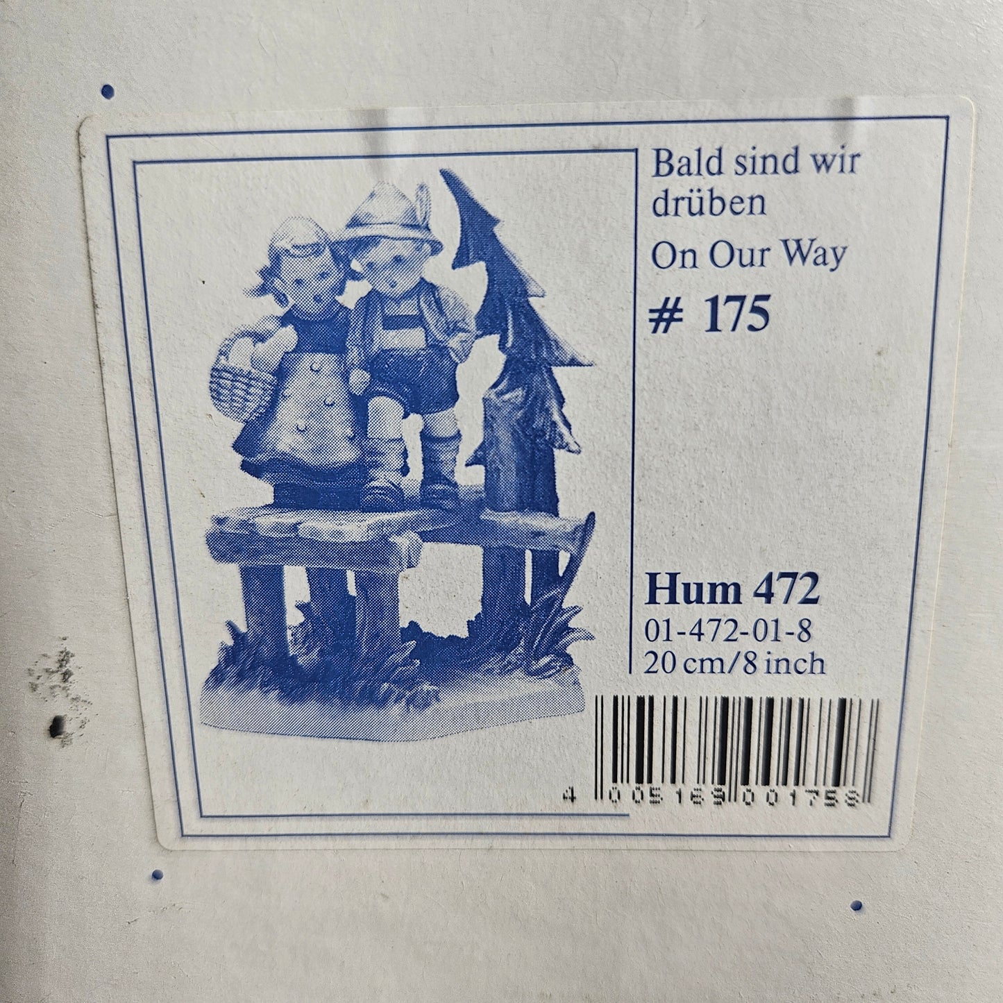 M I Hummel On Our Way figurine 1992 collectible original box label