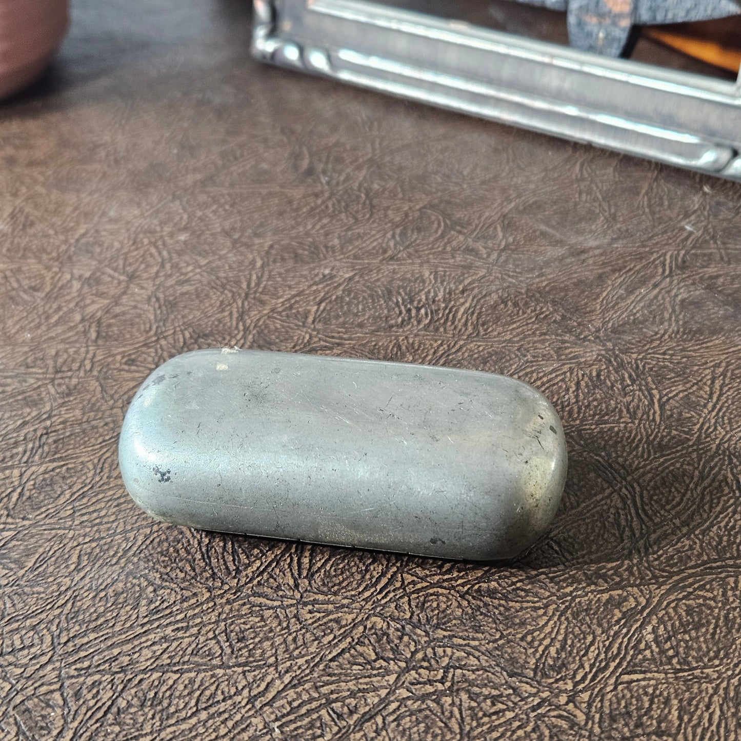 Vintage Gray Metal Jewelry Box J.M. Whitmore Spokane Wash.