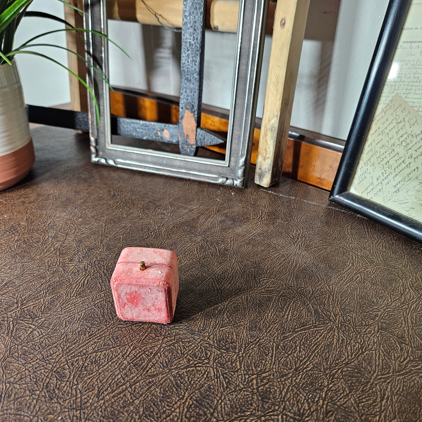 Vintage Pink Velvet Ring Box George Bull Jeweler Boise Idaho
