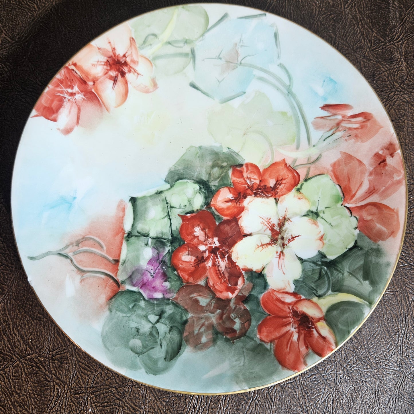 Victoria Austria pierced porcelain dish with floral center natural light