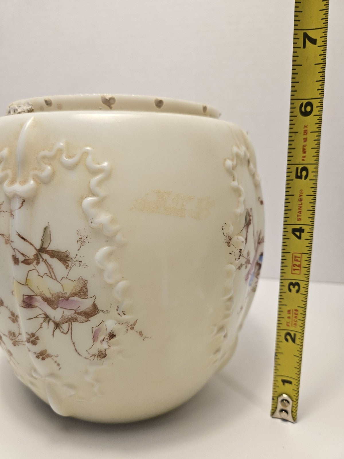 Floral Embossed Glass Vase