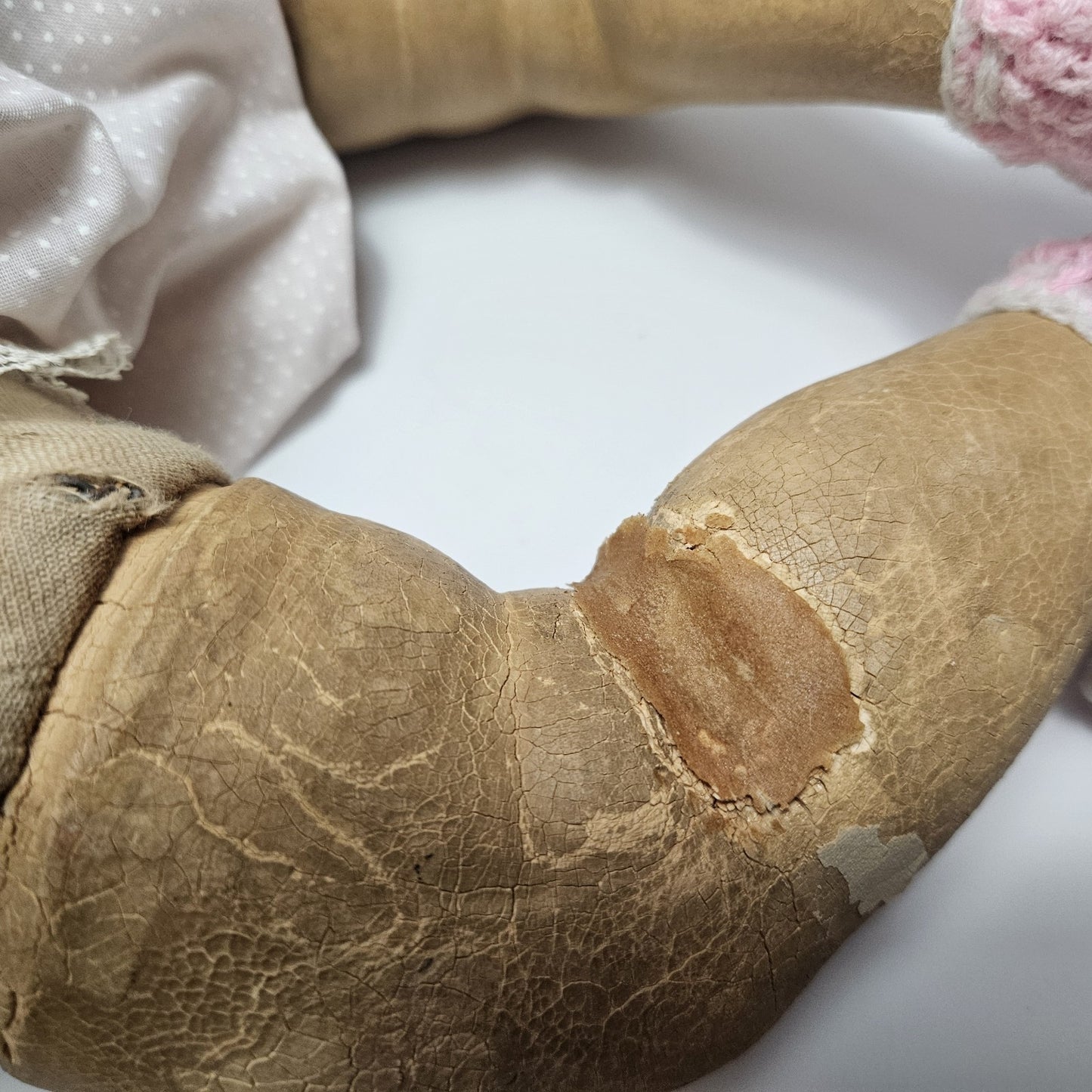 Antique Composition Baby Doll 24” Vintage w Bonnet Dress – Repair or Display