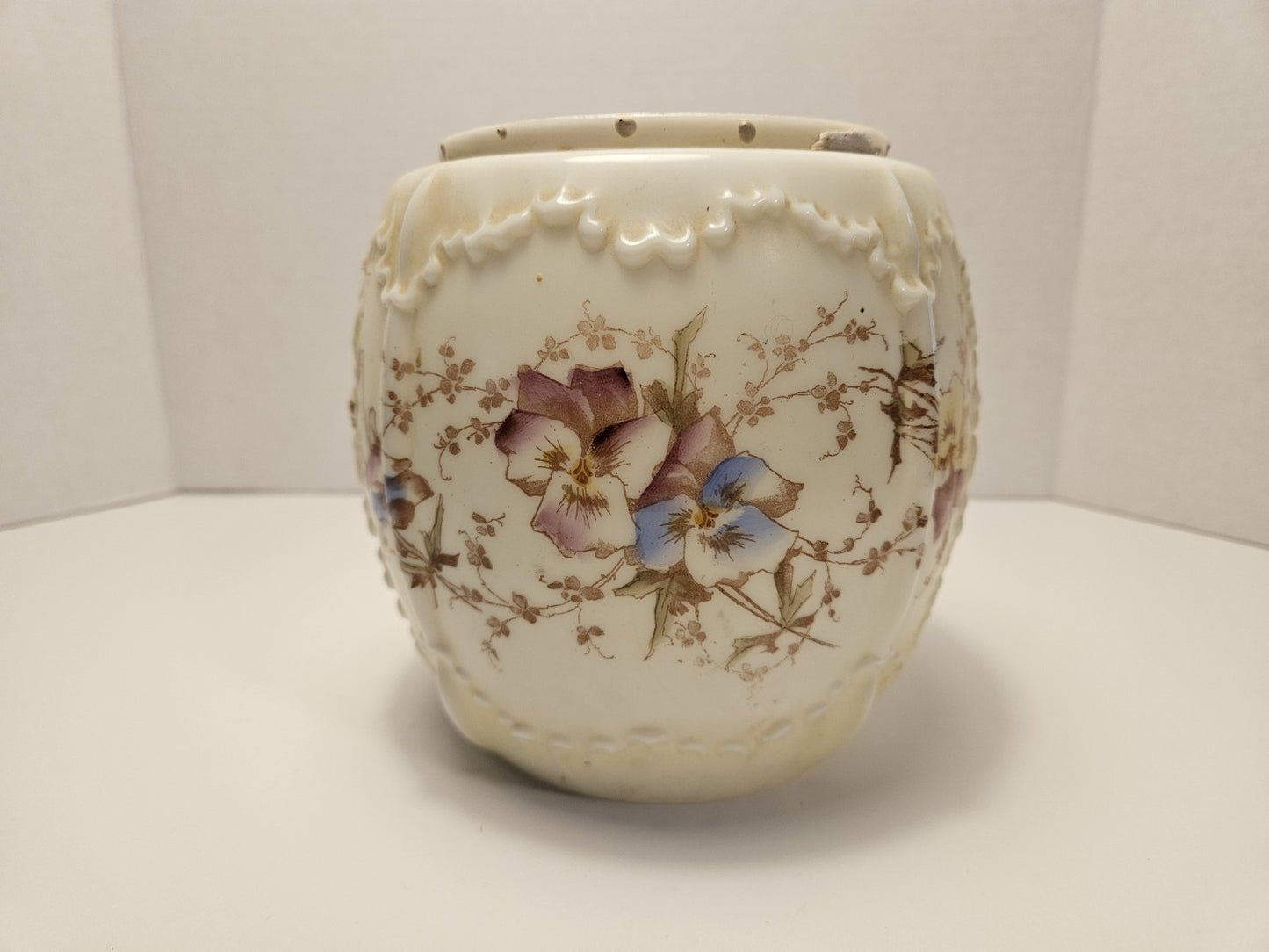 Floral Embossed Glass Vase