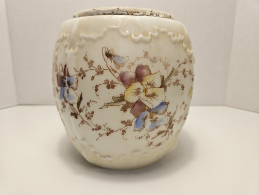 Floral Embossed Glass Vase