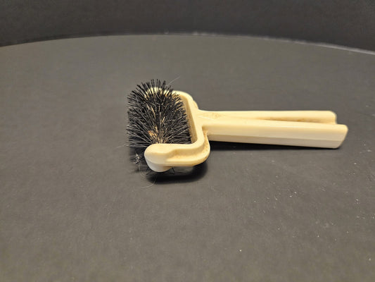 Vintage Ivory Plastic Collectible Brush with Black Bristles