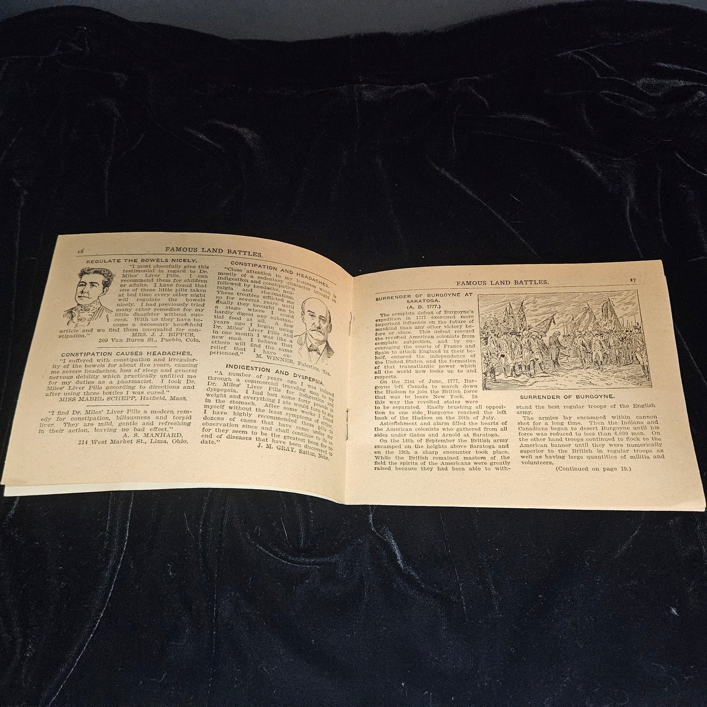 Dr. Miles “Famous Land Battles” Advertising Booklet