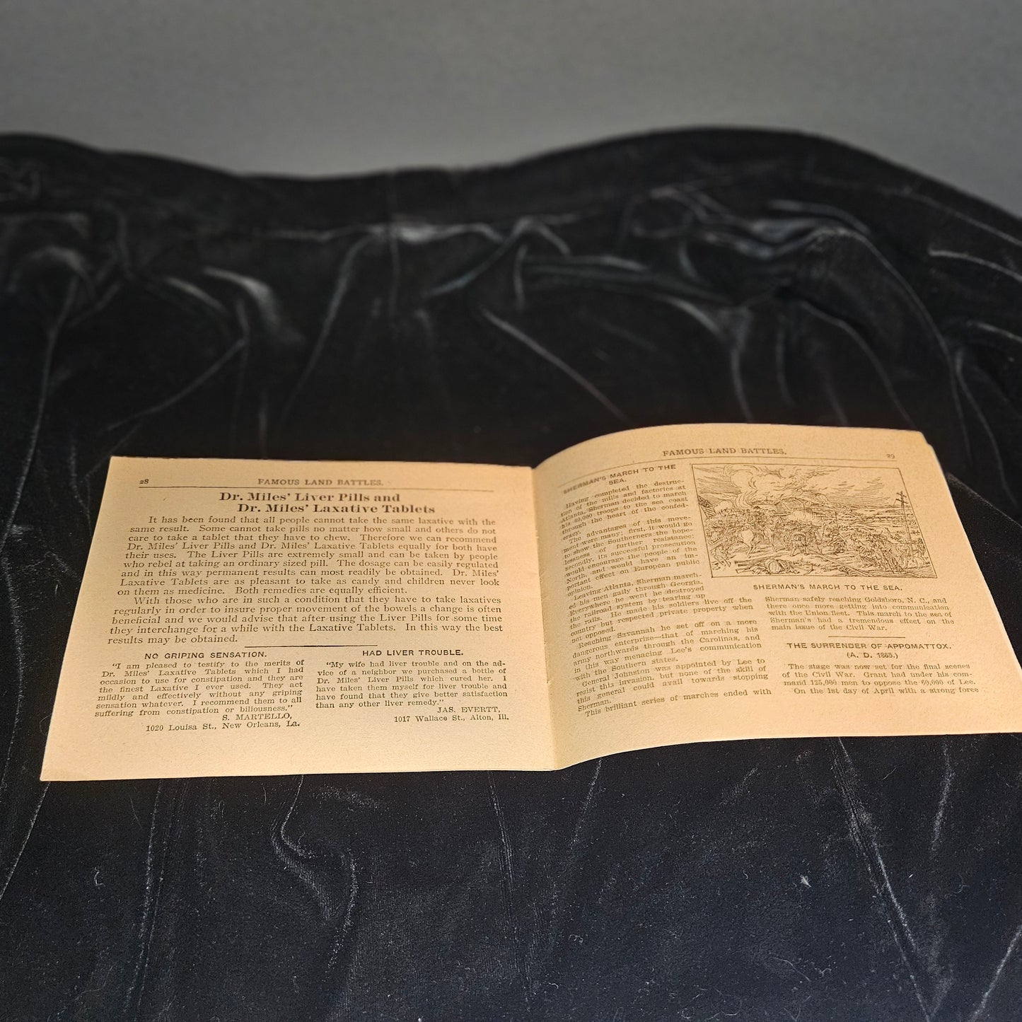 Dr. Miles “Famous Land Battles” Advertising Booklet