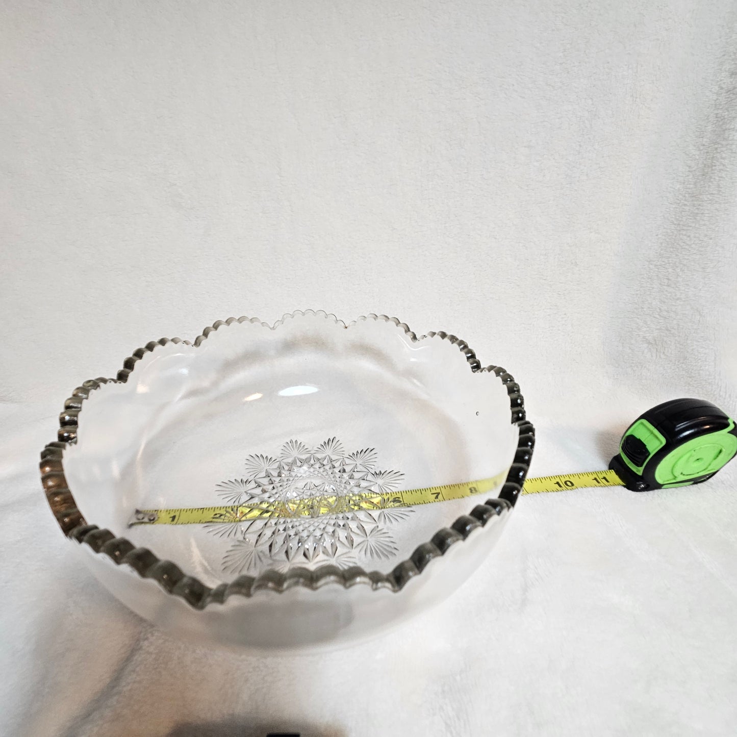 Vintage Pressed Glass Bowl Scalloped Edge