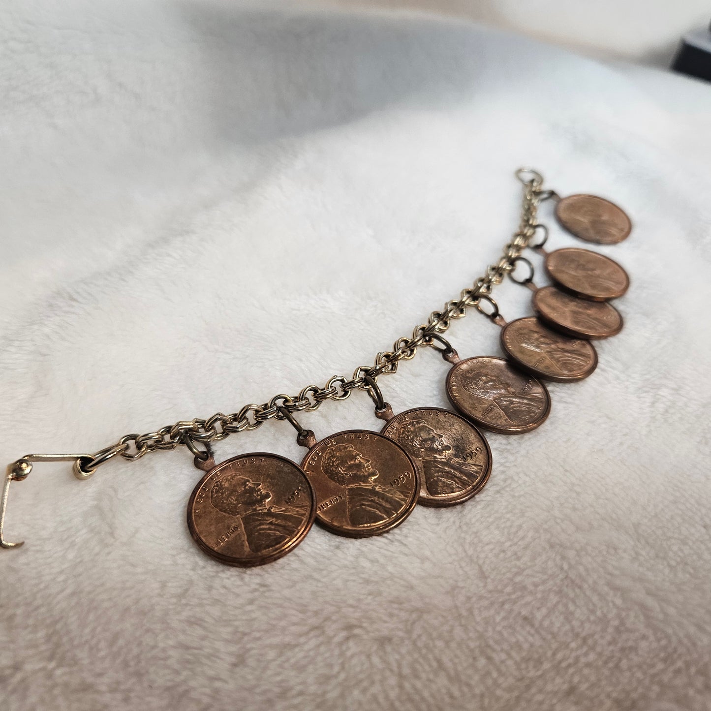 Penny Charm Bracelet Lincoln Coin Jewelry Retro