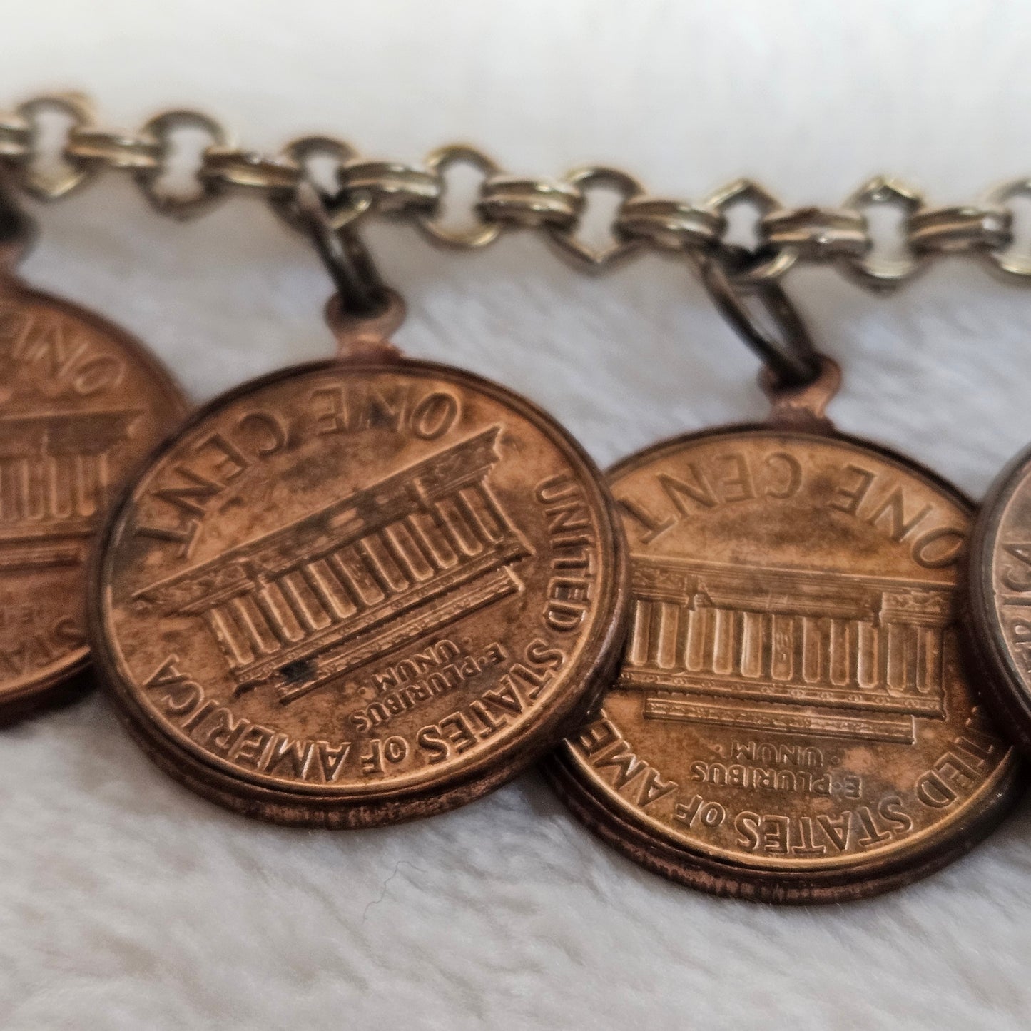 Penny Charm Bracelet Lincoln Coin Jewelry Retro