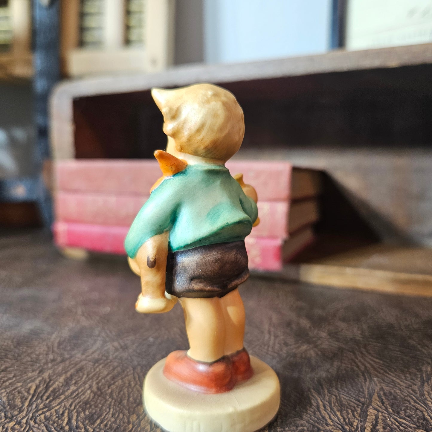 Vintage Goebel Boy Figurine Toy Horse Horn W Germany