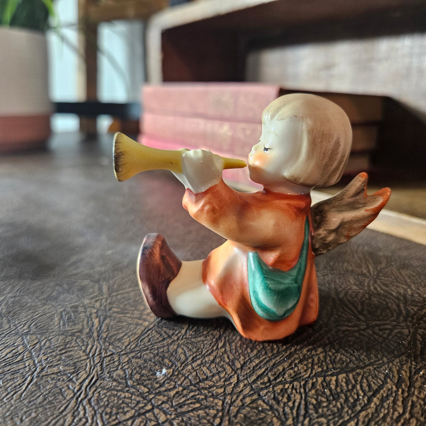 Vintage Goebel Angel Playing Trumpet W Germany