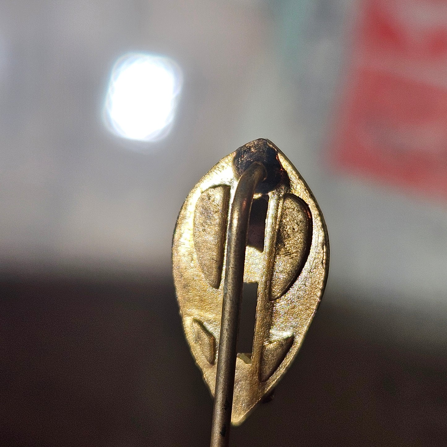 Vintage Art Deco Style Stick Pin Purple Stone Enamel Gold Tone