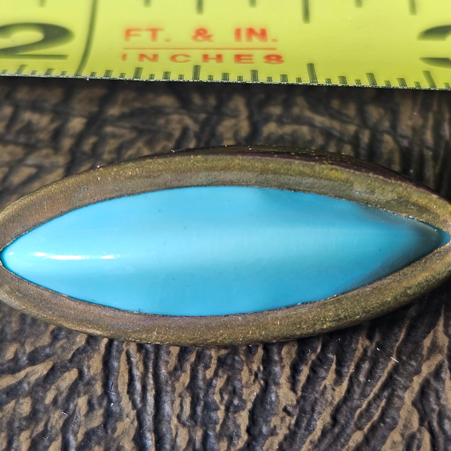 Vintage Turquoise Blue Glass Stick Pin