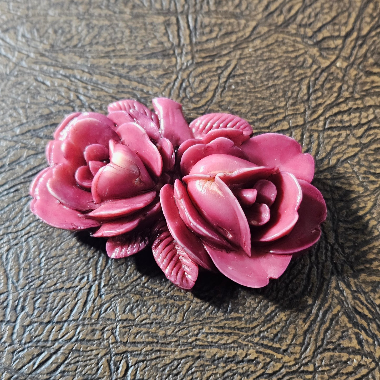 Vintage Burgundy Rose Dress Clip