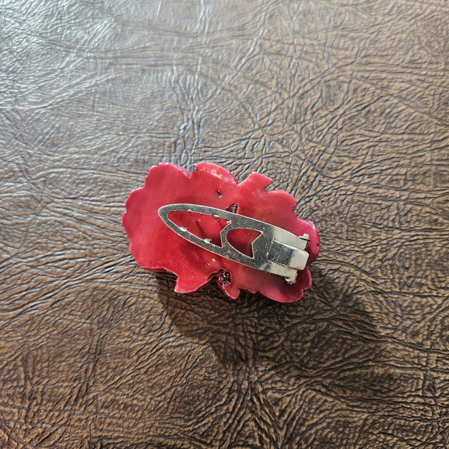 Vintage Burgundy Rose Dress Clip