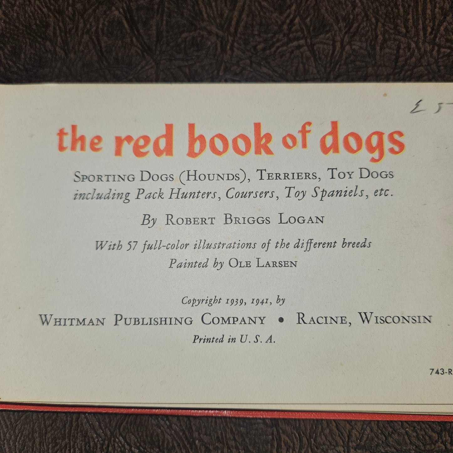 Vintage Red and Blue Book of Dogs Set 1930s Illustrated Dog Books