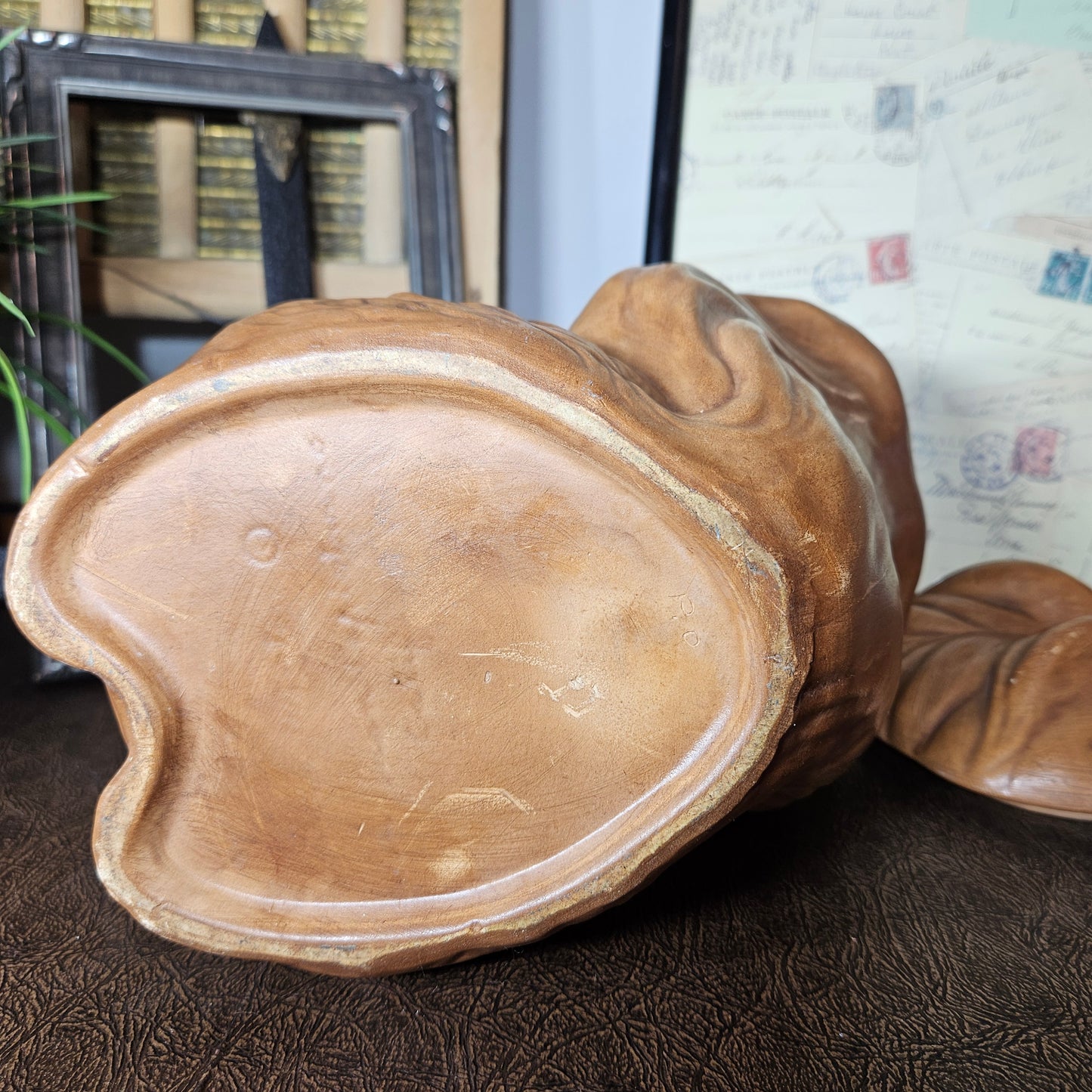 Ceramic squirrel figurine cookie jar 