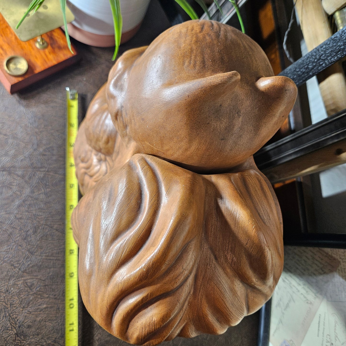 Ceramic squirrel figurine cookie jar 