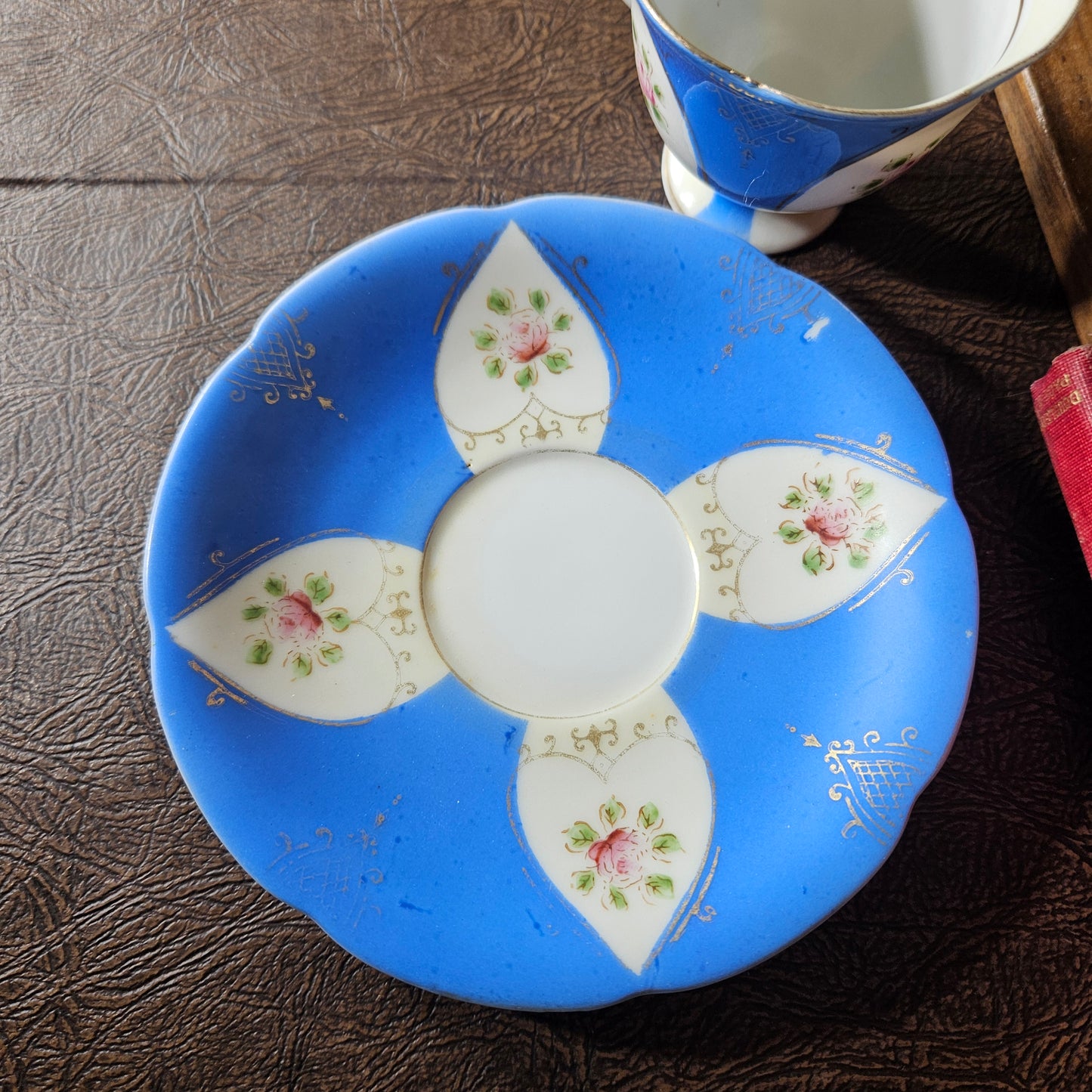 Vintage Colclough Bone China Blue Demitasse Cup and Saucer