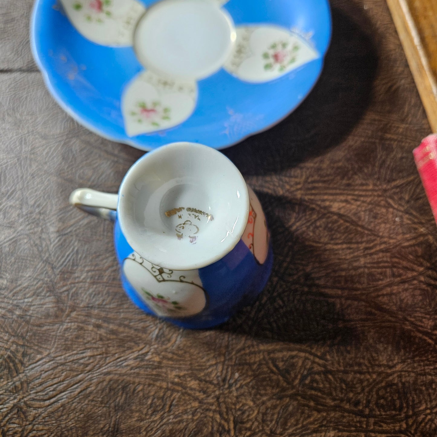 Vintage Colclough Bone China Blue Demitasse Cup and Saucer