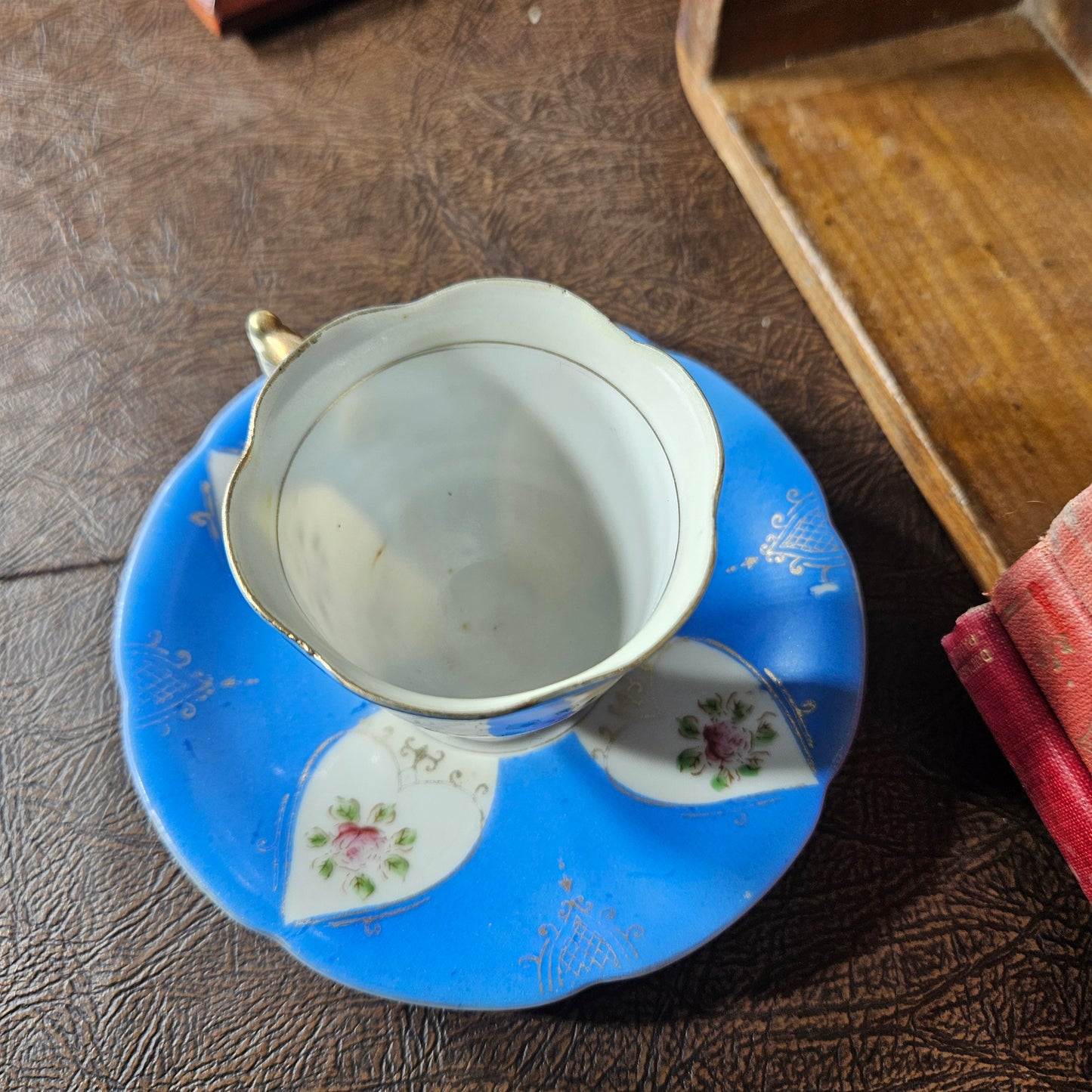 Vintage Colclough Bone China Blue Demitasse Cup and Saucer
