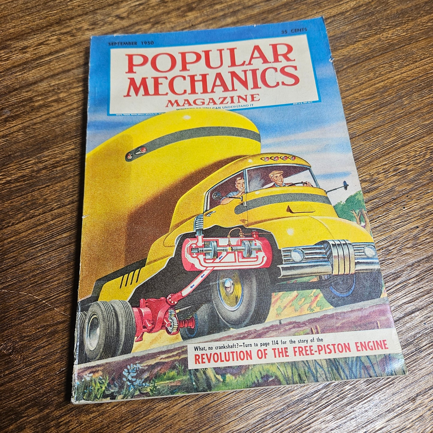 Vintage Popular Mechanics Magazine September 1950 Free Piston Engine Cover