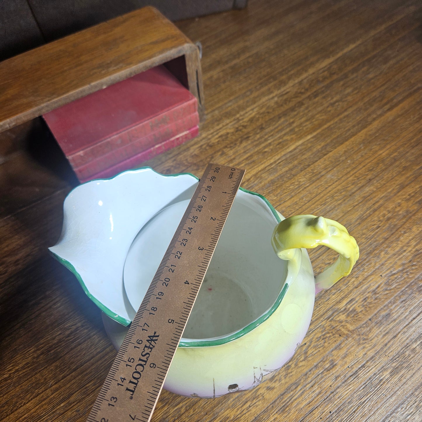 Vintage Asian Style Scenic Pitcher – Hand Painted Ceramic Jug