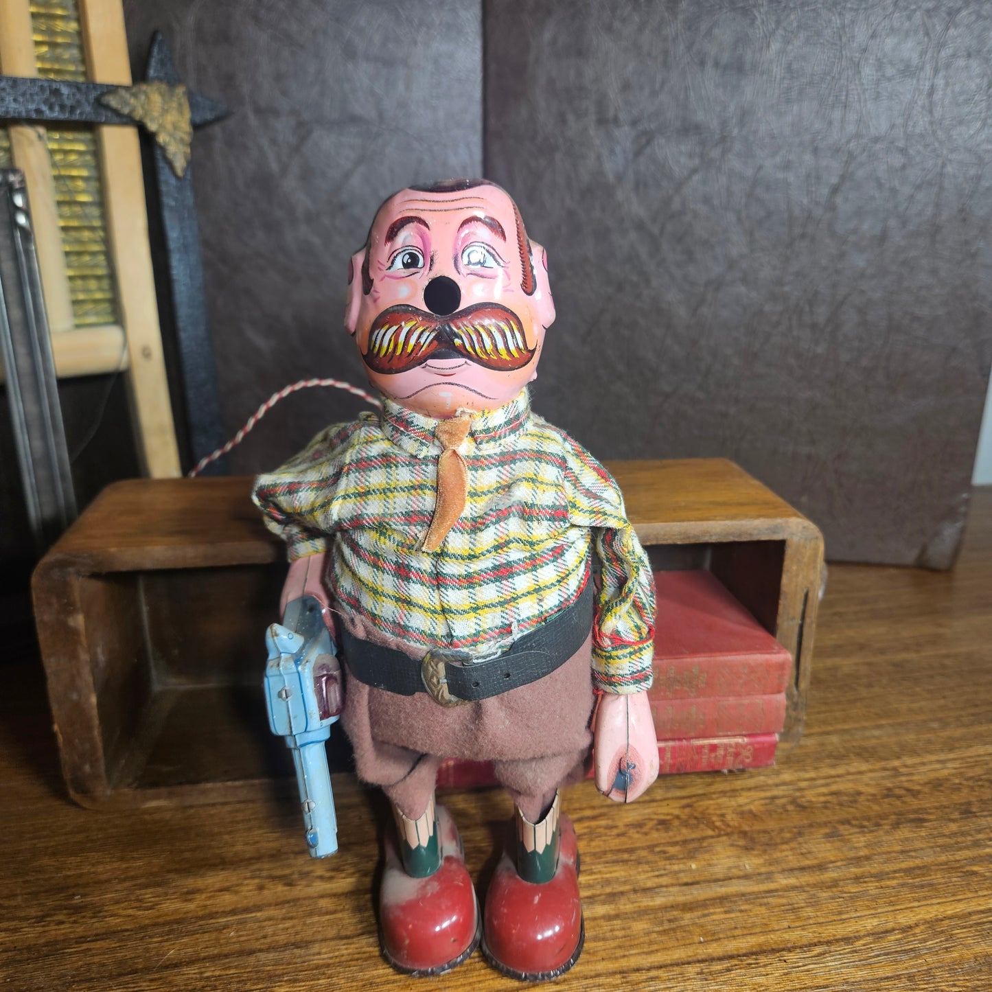 Vintage Cragstan Japan Battery-Operated Cowboy "Pistol Pete" Toy Figure