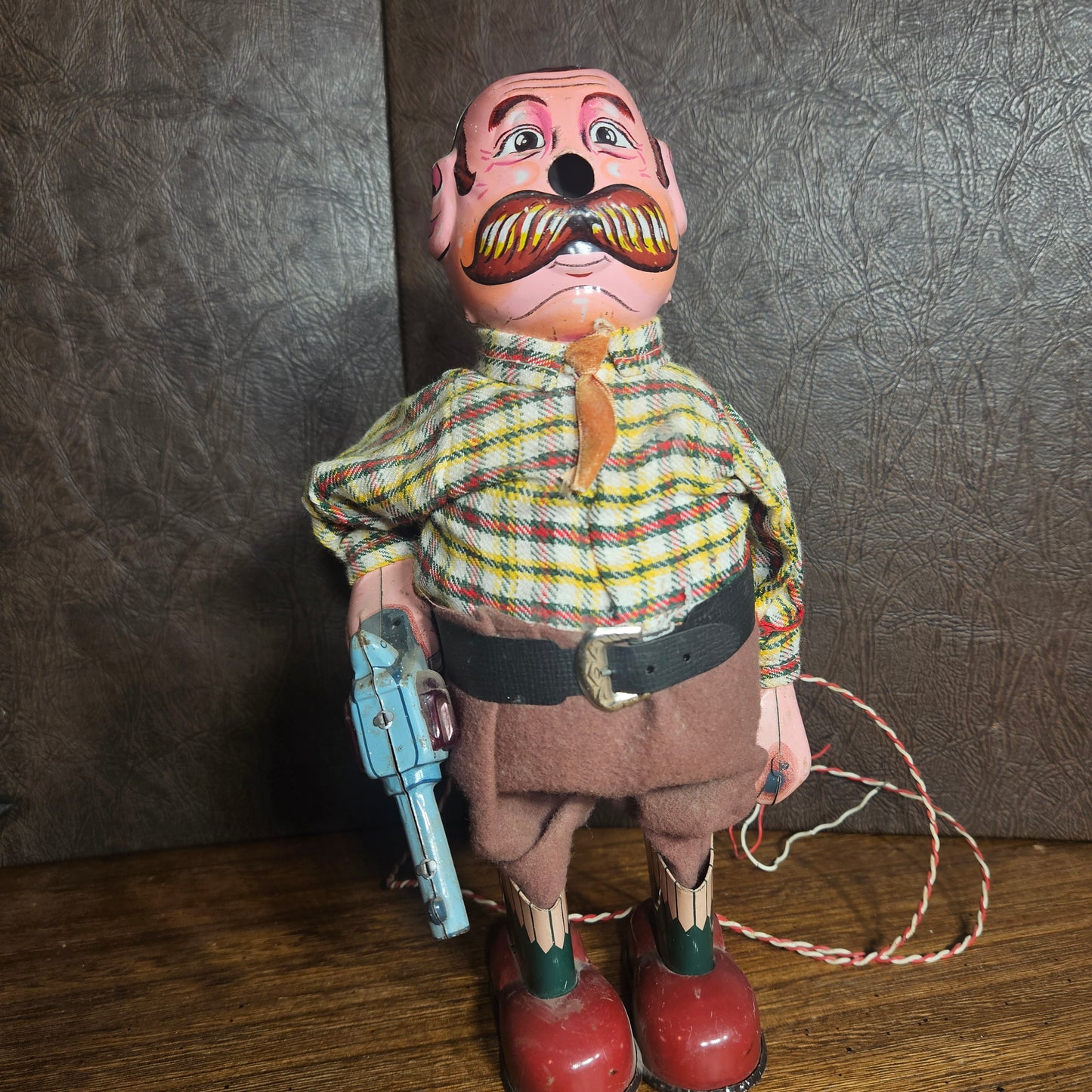 Vintage Cragstan Japan Battery-Operated Cowboy "Pistol Pete" Toy Figure