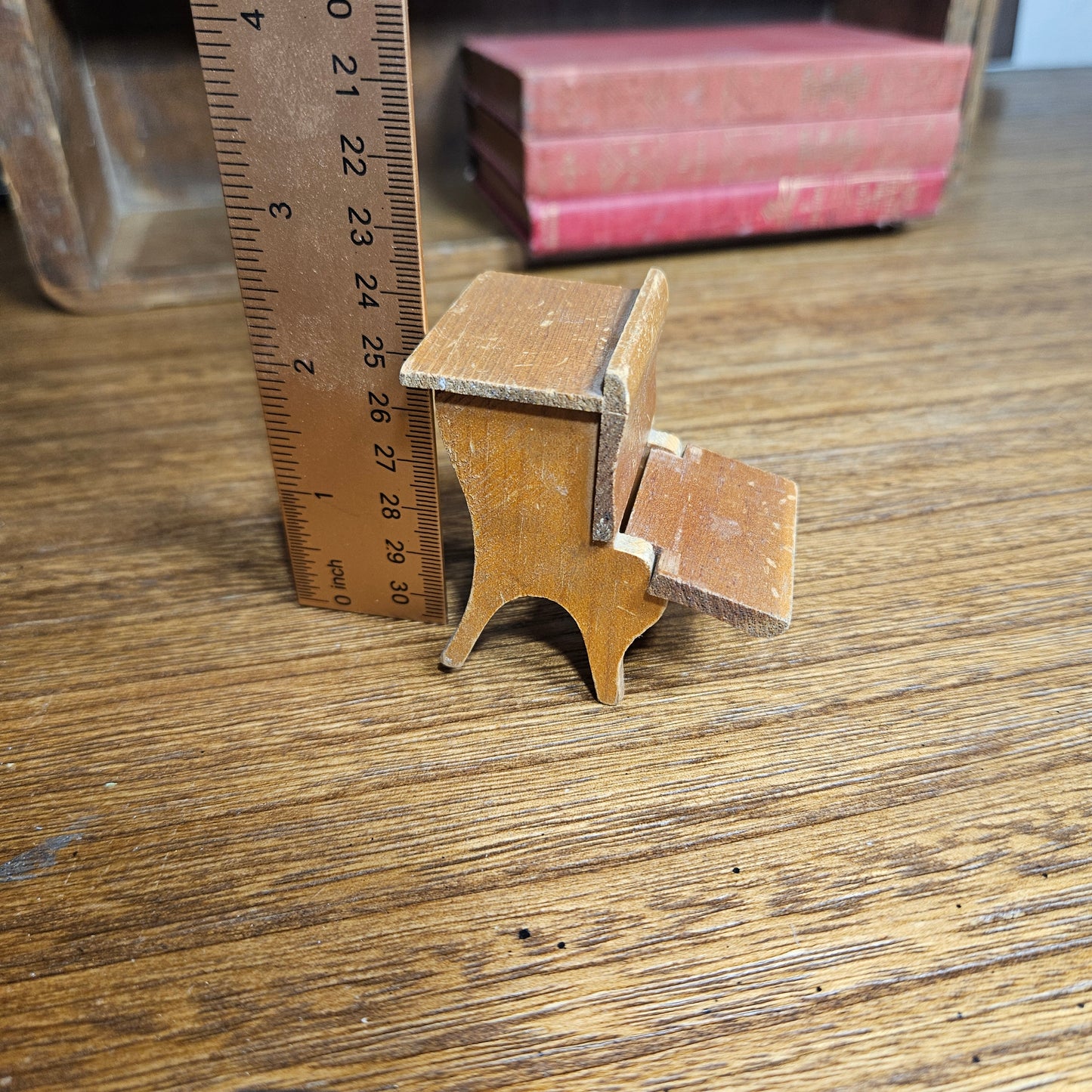 Vintage Miniature Wooden Desk Dollhouse Furniture