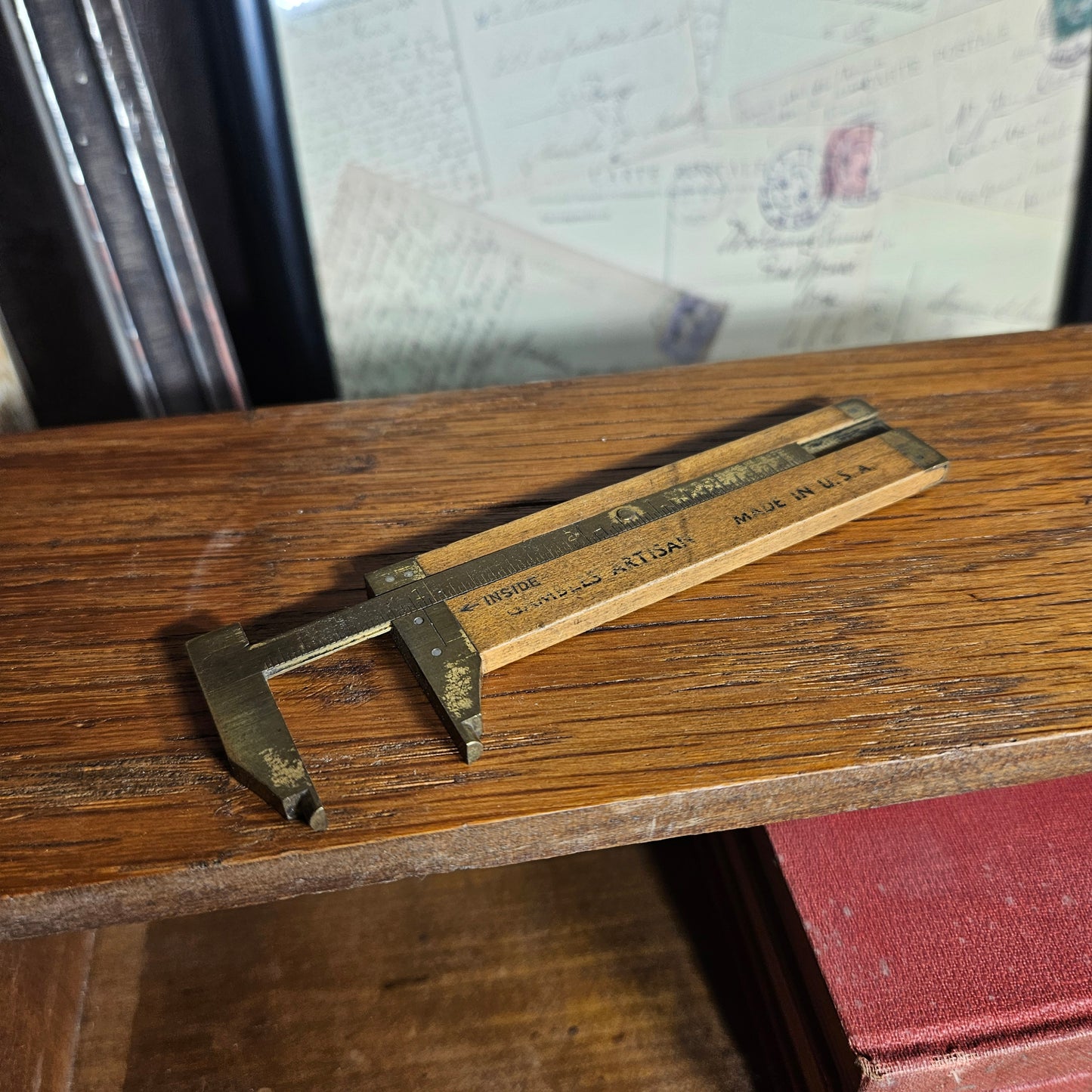 Vintage Wooden Measuring Caliper Tool
