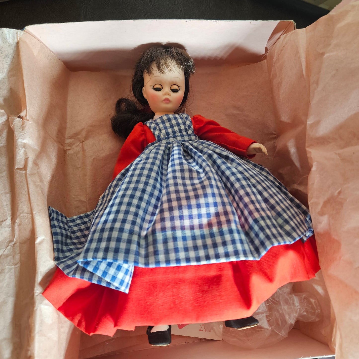 Madame Alexander Jo Doll 1322 Red Dress Blue Gingham w Box